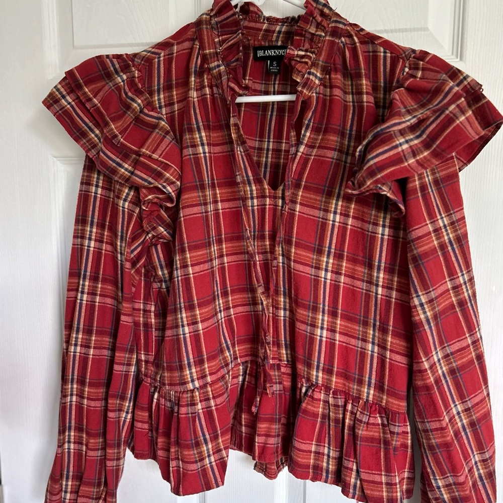 Worn once.  Plaid top.  Size small blank nyc.